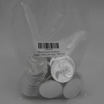 Silbermünze "Andorra Eagle" Diff(Junk-Bag) 100x1oz - Miniaturansicht 1