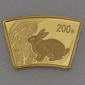 Goldmünze 1/2oz "Hase" 2011 Lunar - Fächerform (China) - Hauptansicht