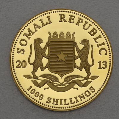 Goldmünze 1oz "Elefant" 2013 African Wildlife (Somalia) - Miniaturansicht 2