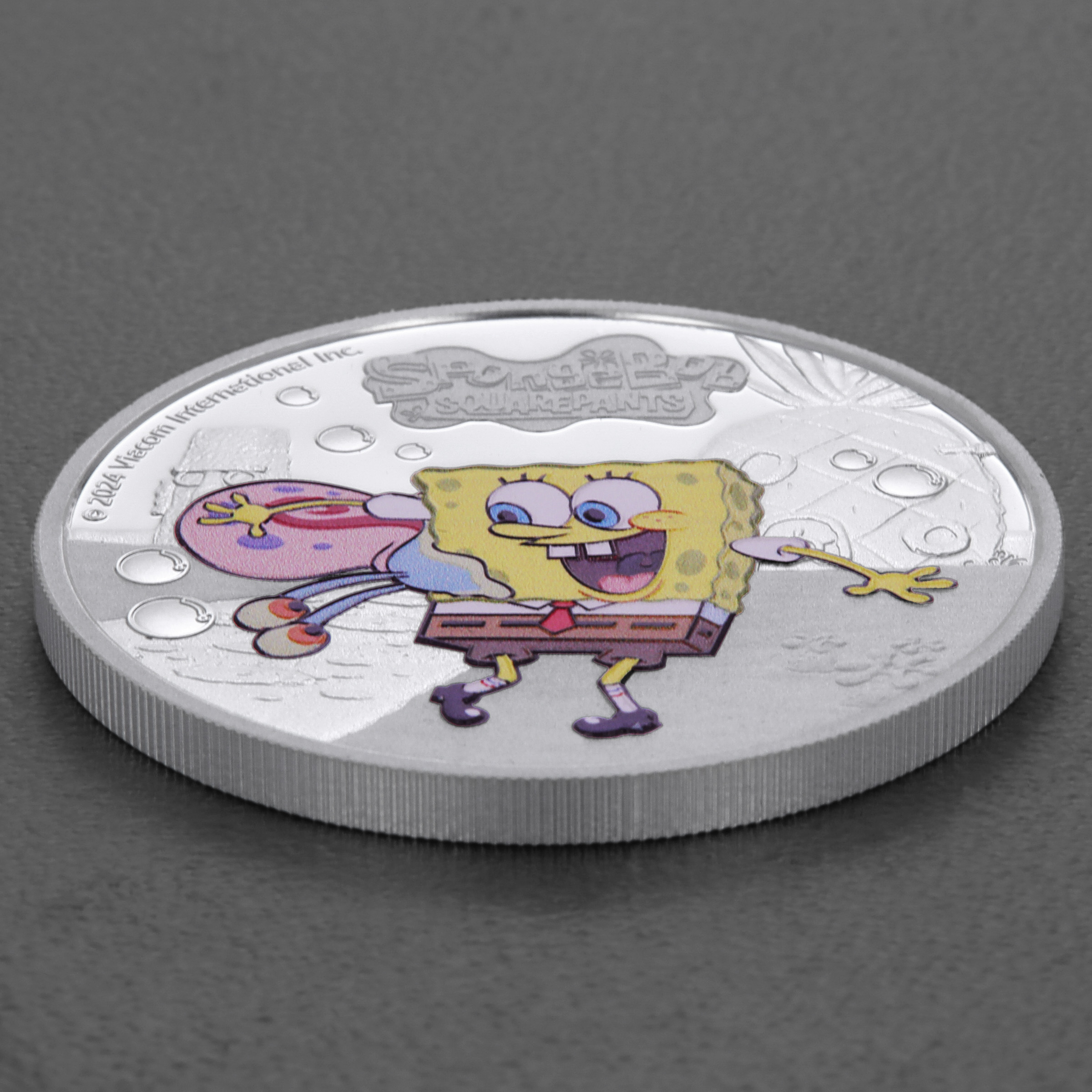 Silbermünze 1oz "SpongeBob & Gary" 2024 (PP/koloriert) Spongebob Schwammkopf (Tuvalu) - Detailansicht 2