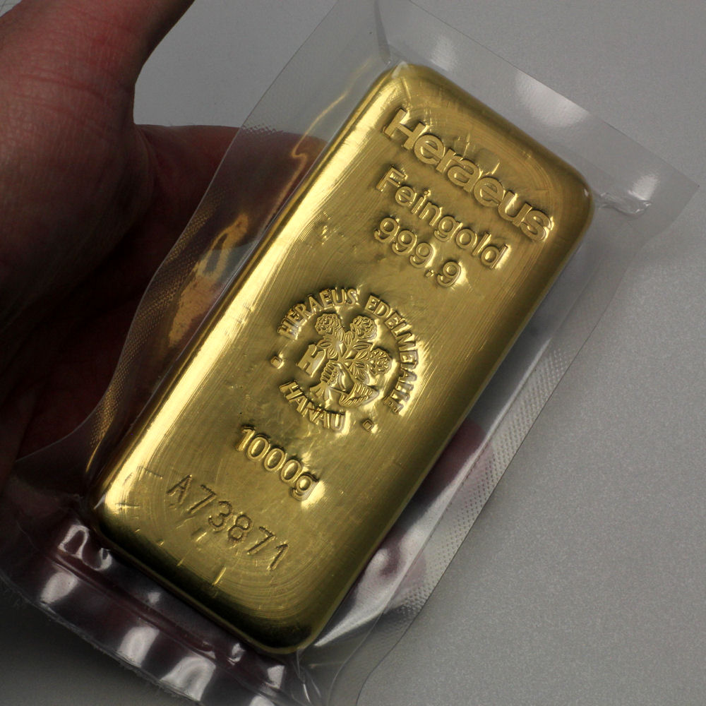 Goldbarren 1000g HERAEUS gegossen - Detailansicht 4