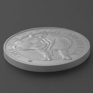 Silbermünze 1oz "Rhino" 2022 Cash Coin Indian Wildlife (St. Helena) - Miniaturansicht 3