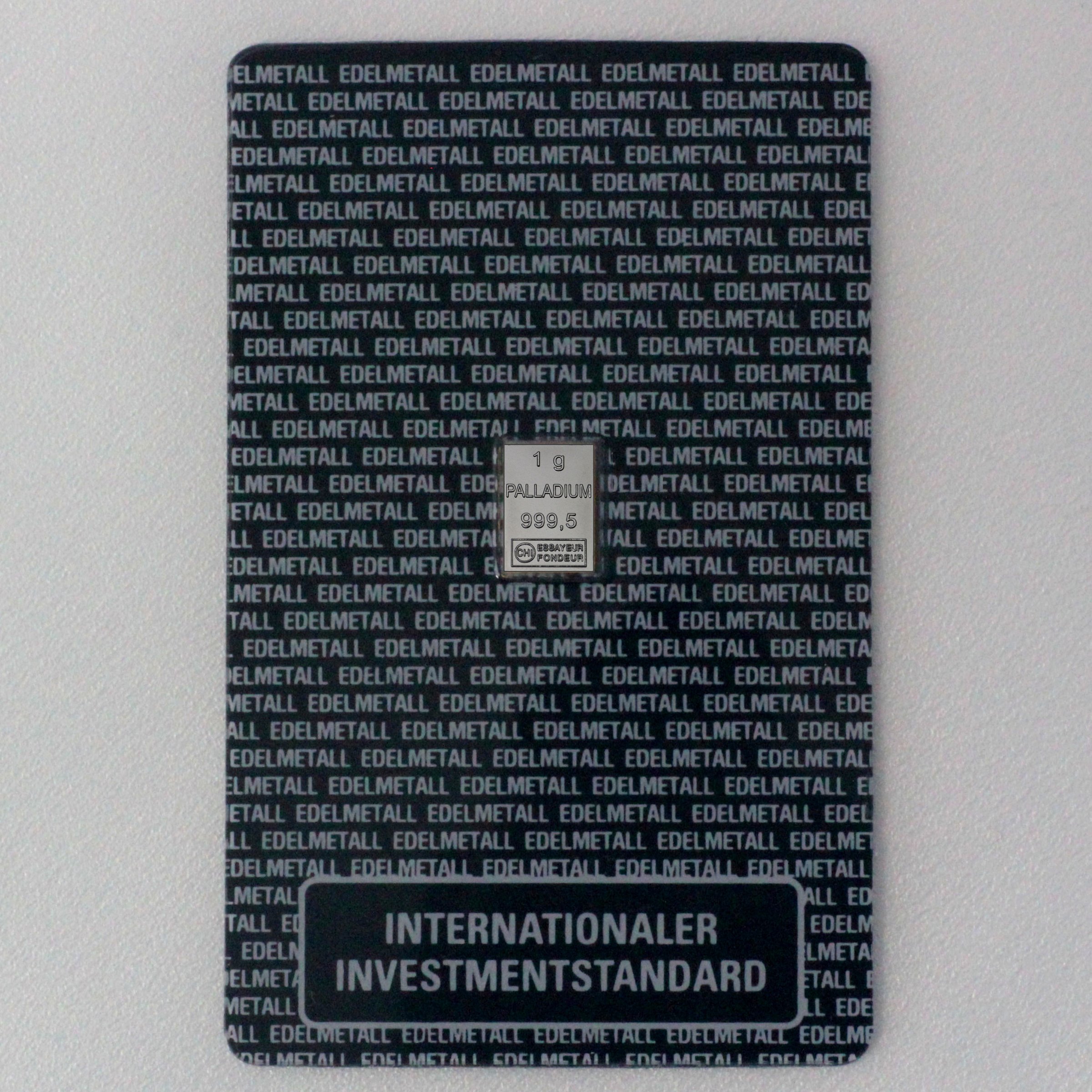 Palladiumbarren 1g Investmentblister - Hauptansicht
