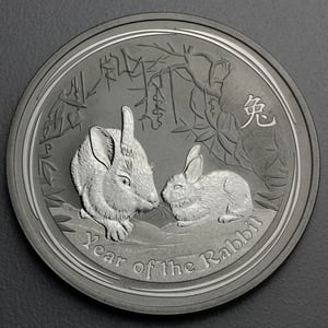 Silbermünze 1oz "Hase" 2011 Lunar II – Year of the Rabbit (Australien) - Miniaturansicht 1