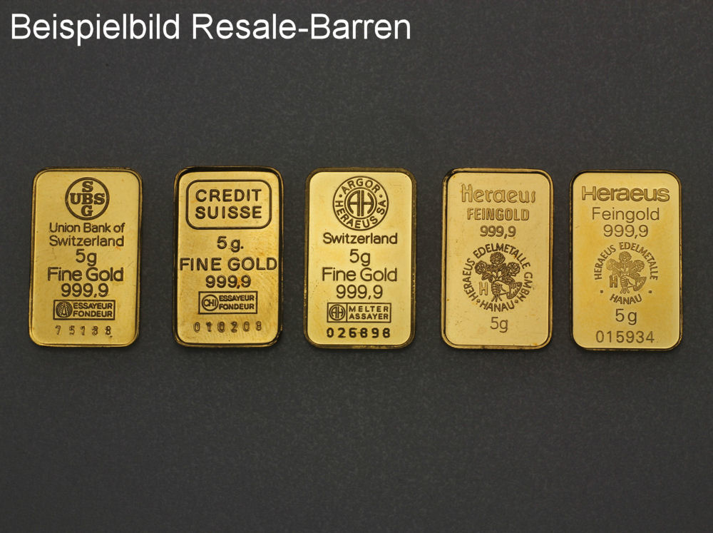 Goldbarren 5g "Resale" (div. Hersteller) - Detailansicht 4