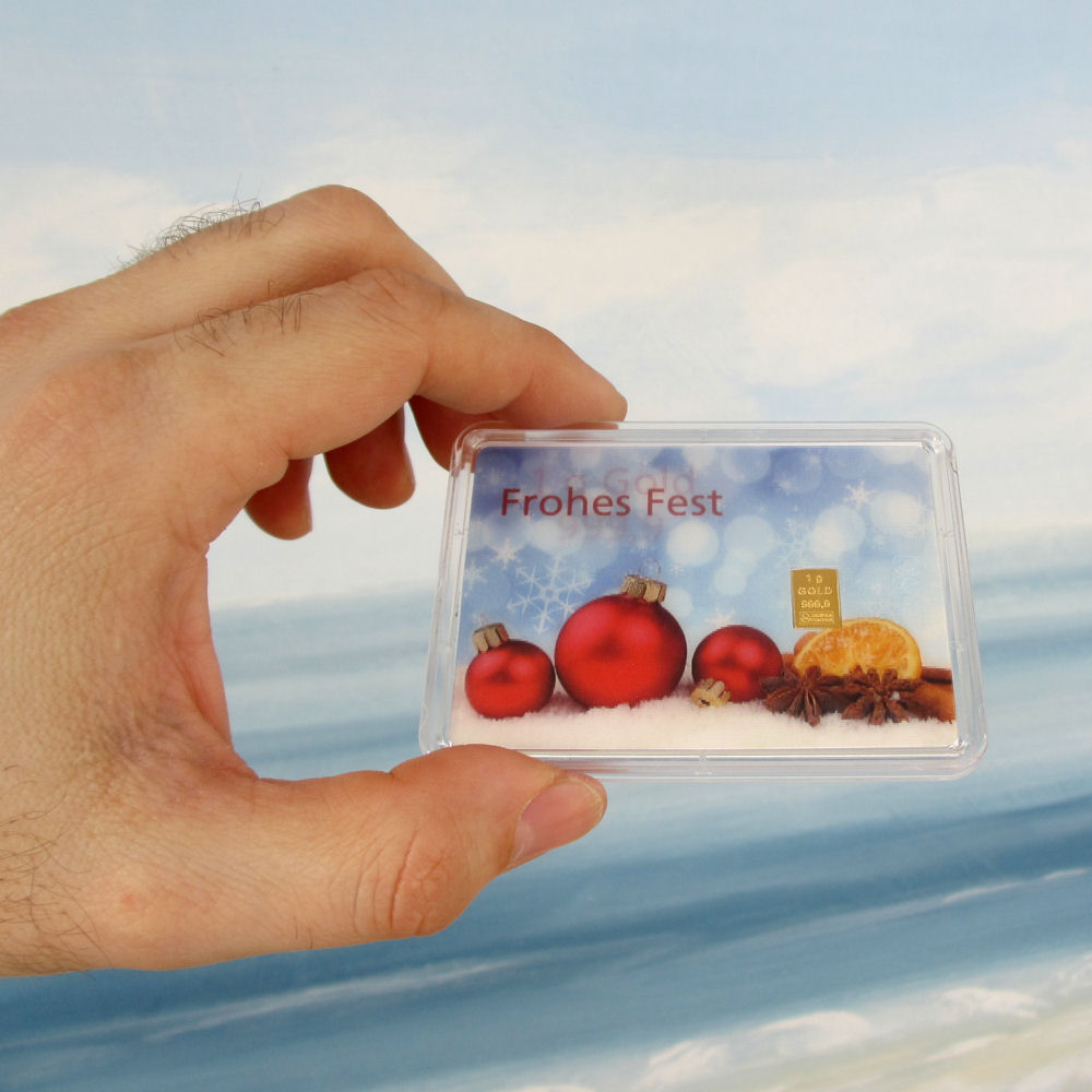 Goldbarren 1g "Frohes Fest" (Flip) - Detailansicht 1