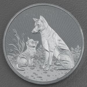 Silbermünze 2oz "Mother & Baby Dingo 2022" Next Generation diff. (Australien) - Miniaturansicht 1