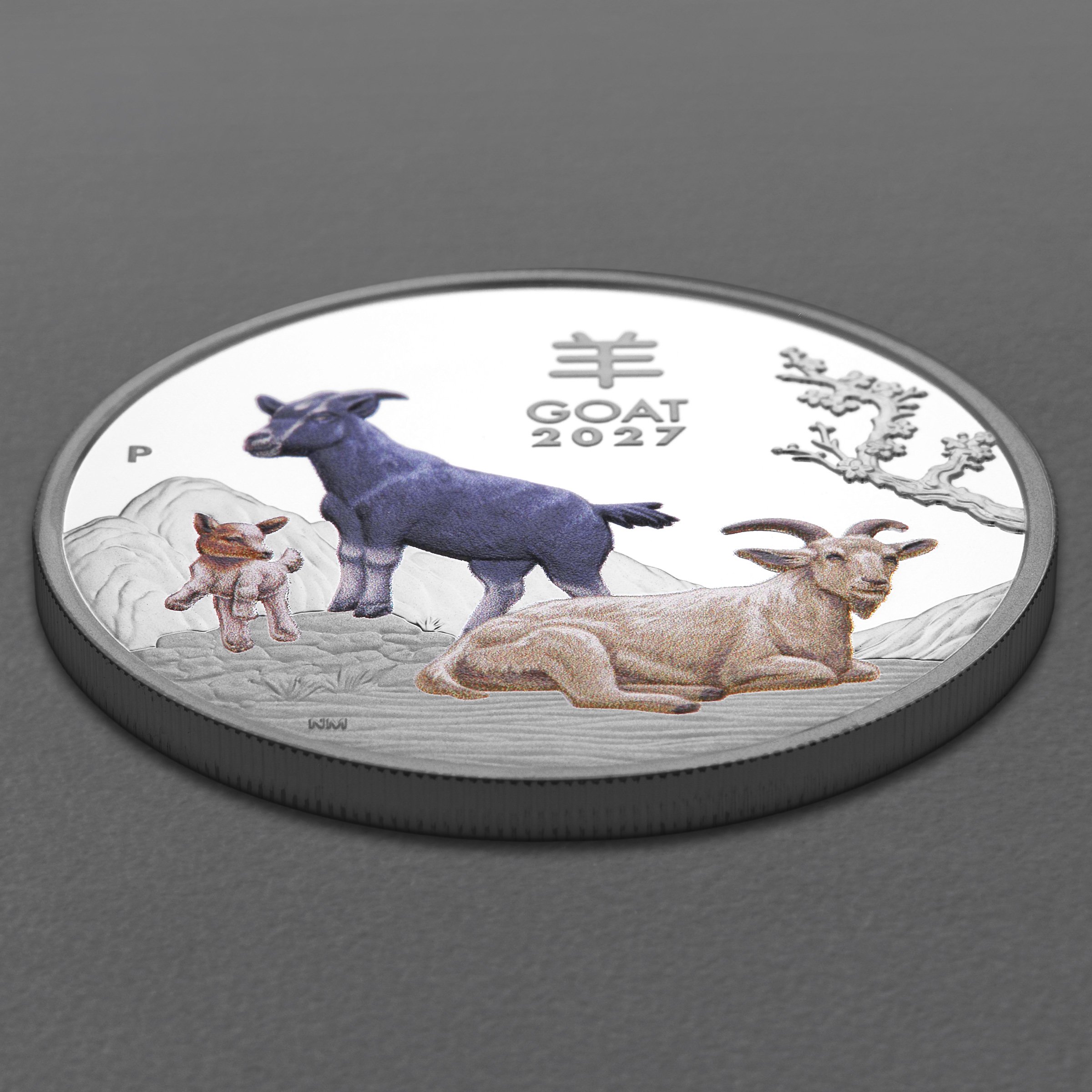 Silbermünze 3 x 1oz "Ziege" 2027 (PP/kol./verg.) Set 3-teilig Lunar III (Australien) - Detailansicht 7