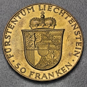 Goldmünze "50 Franken" 1956+1961 (Liechtenstein) - Miniaturansicht 2