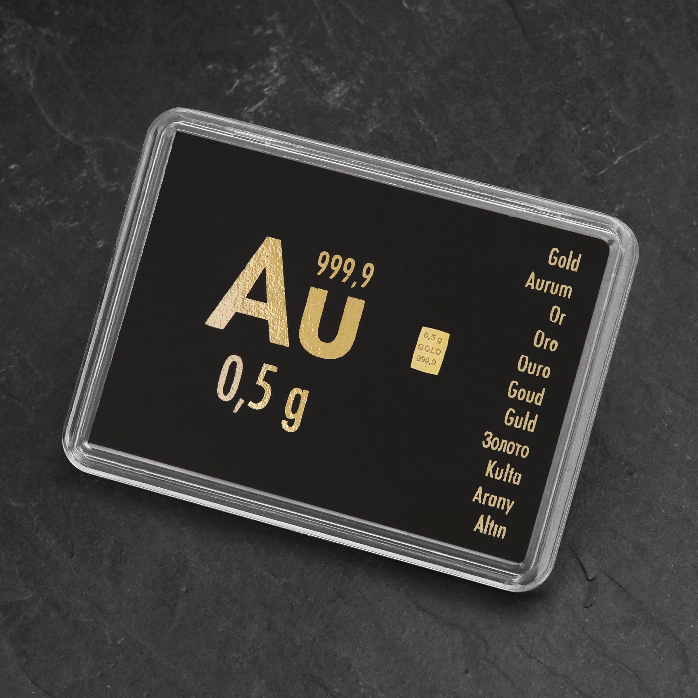 Goldbarren 0,5g "Au International" (Motivbox) - Detailansicht 4