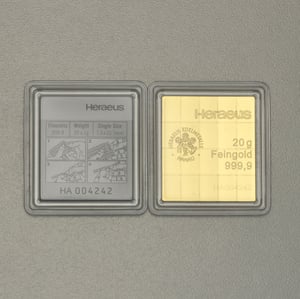 Goldtafel HERAEUS (20x 1g Au) "CombiBar" - Miniaturansicht 2
