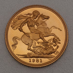 Goldmünze 1 Sovereign "Elizabeth II." 1981 (PP) (Großbritannien) - Hauptansicht