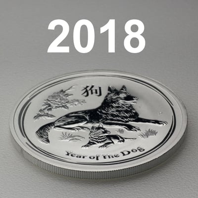 Silbermünze 1oz "Hund" 2018 Lunar II – Year of the Dog (Australien) - Miniaturansicht 3