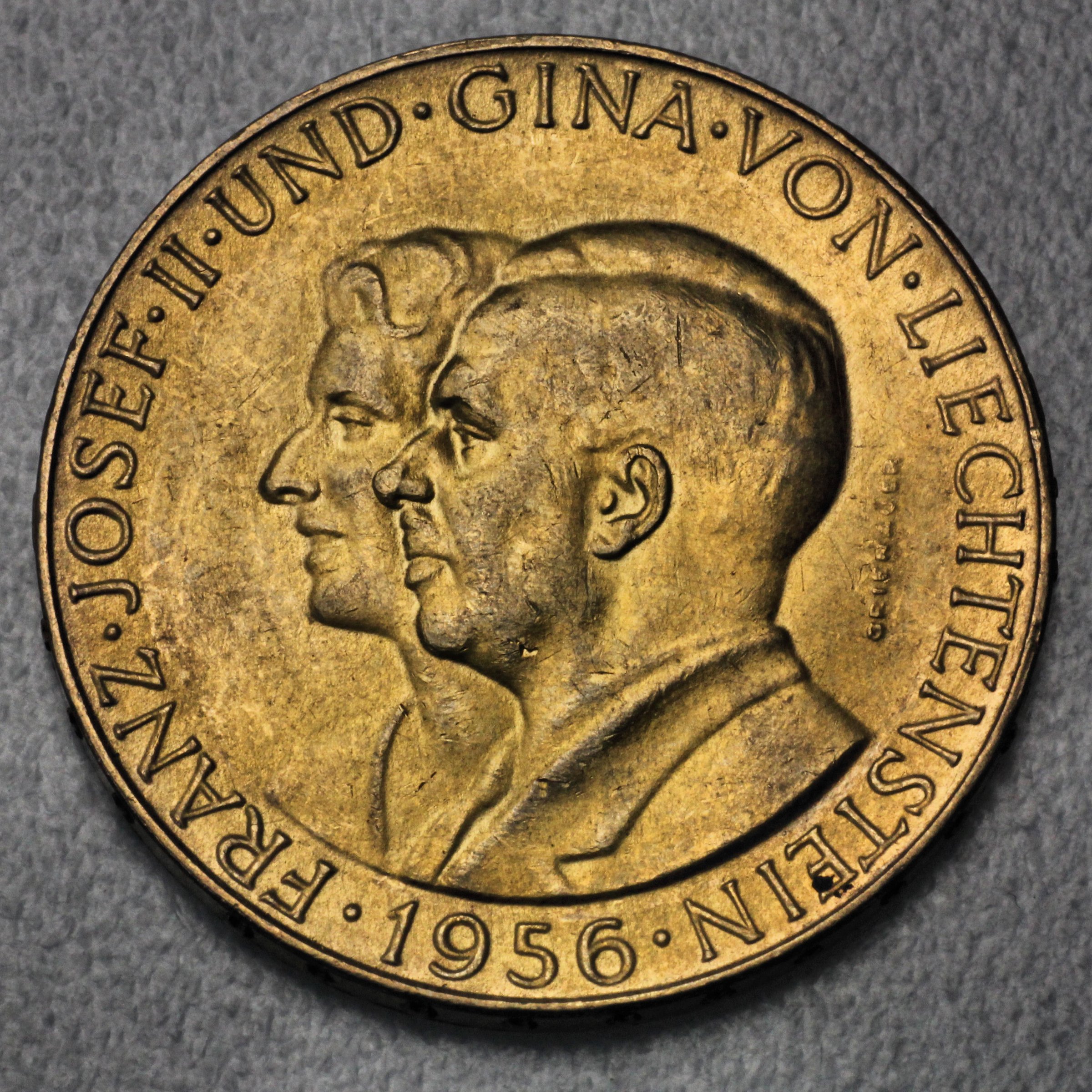Goldmünze "50 Franken" 1956+1961 (Liechtenstein) - Hauptansicht
