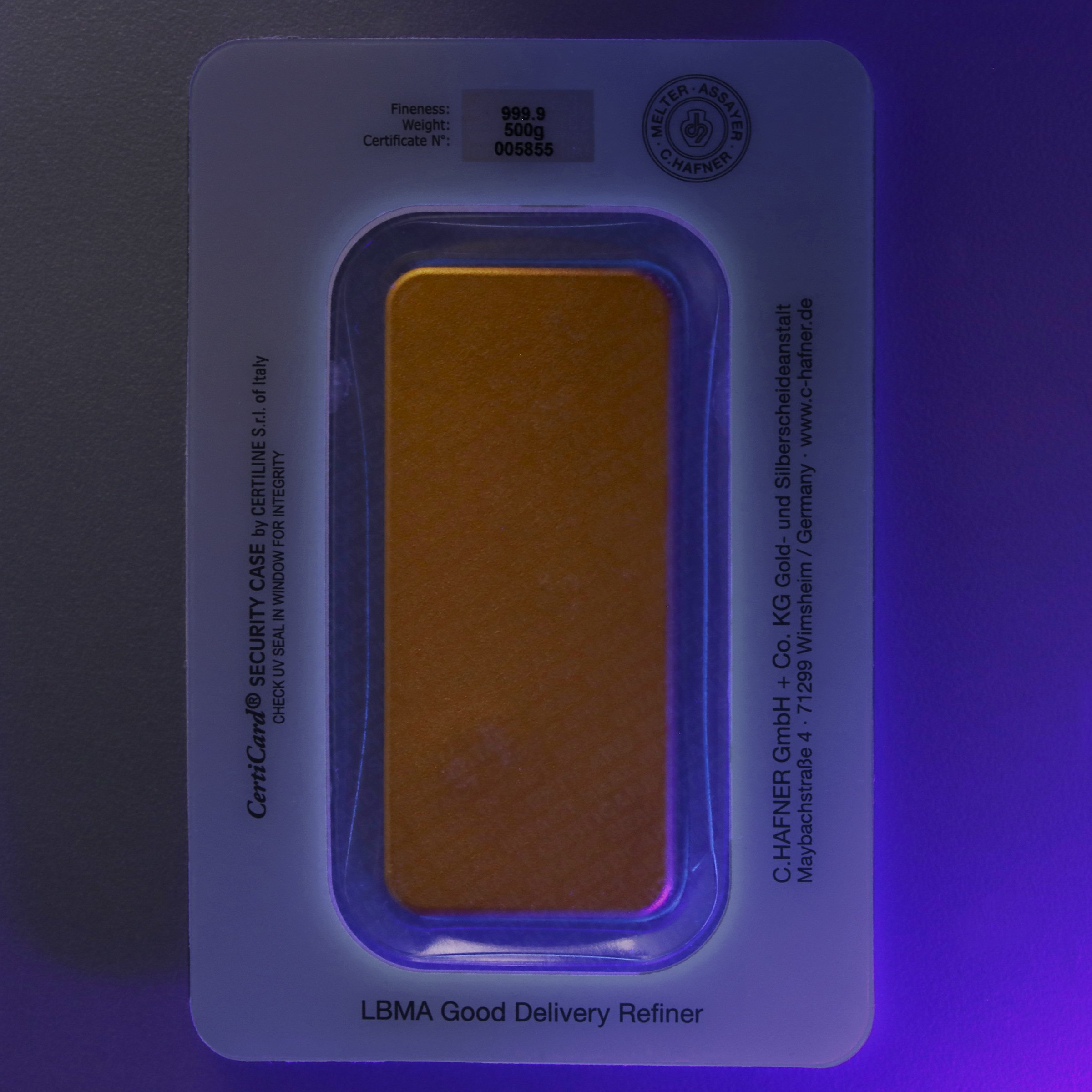 Goldbarren 500g "C.HAFNER - Gussform" - Detailansicht 7