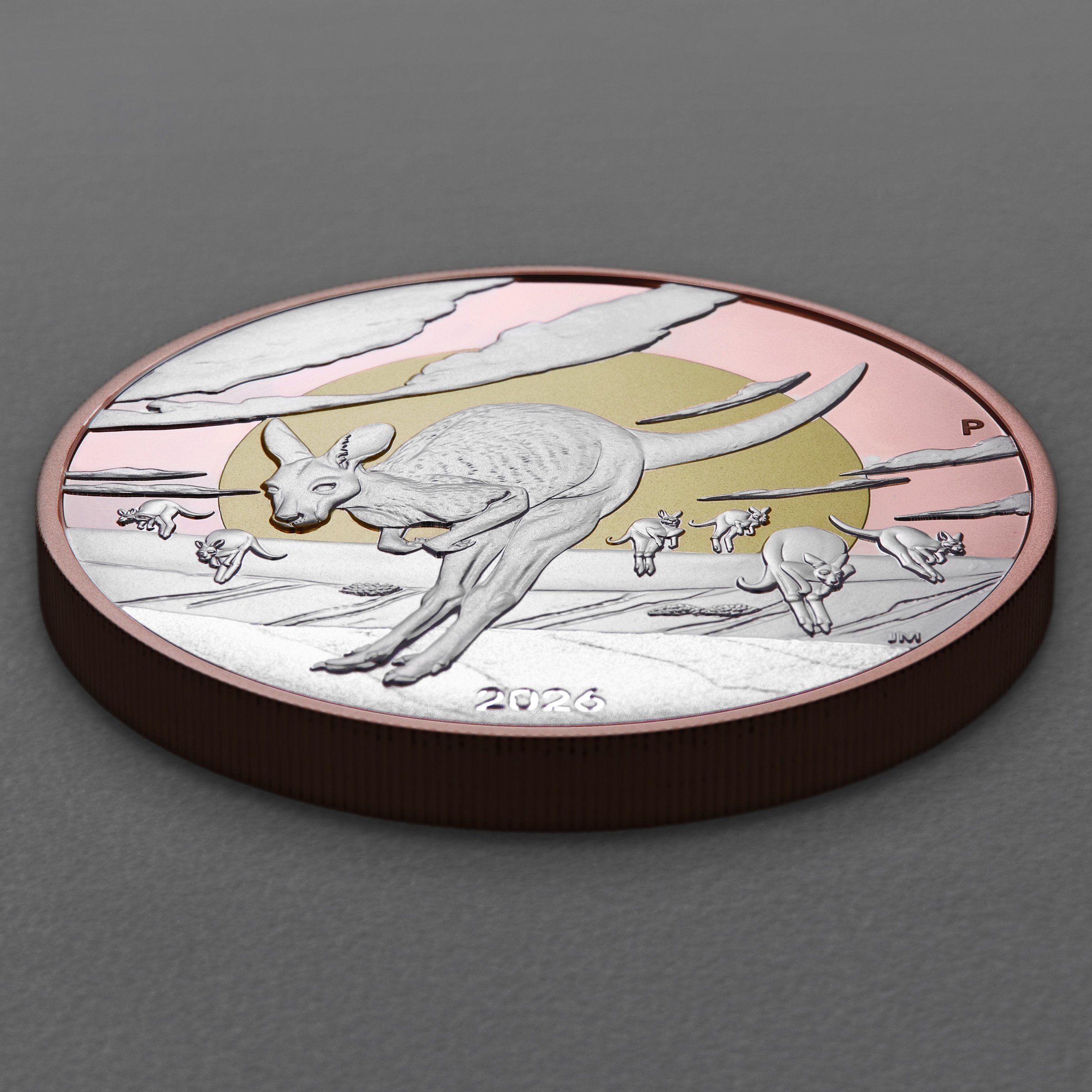 Silbermünze 5oz "Känguru" 2026 (PP/vergoldet) Wonders of Australia (Australien) - Detailansicht 2
