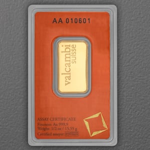 Goldbarren 1/2oz VALCAMBI geprägt - Miniaturansicht 2