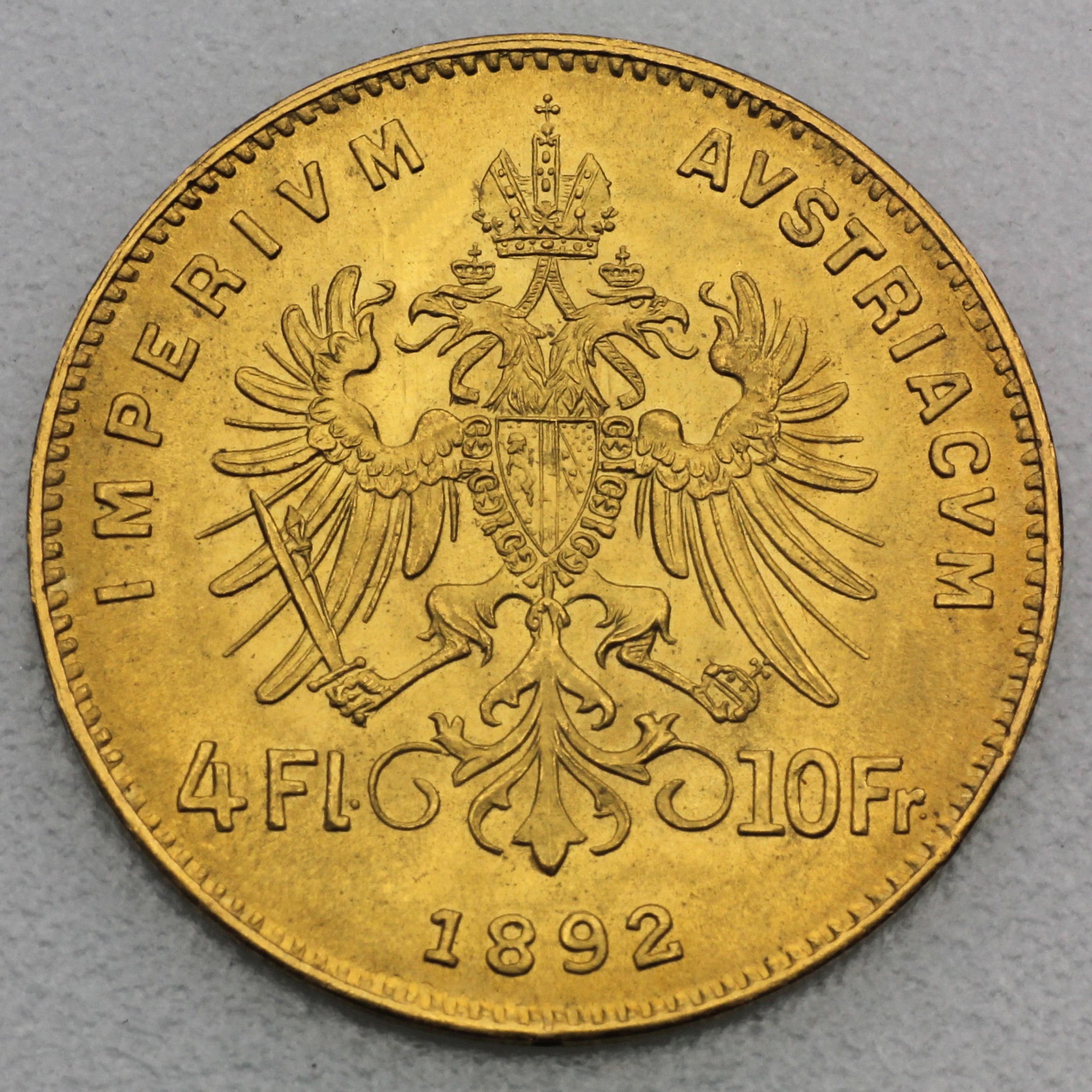 Goldmünze "4 Florin/10 Gulden" (Österreich) - Detailansicht 1