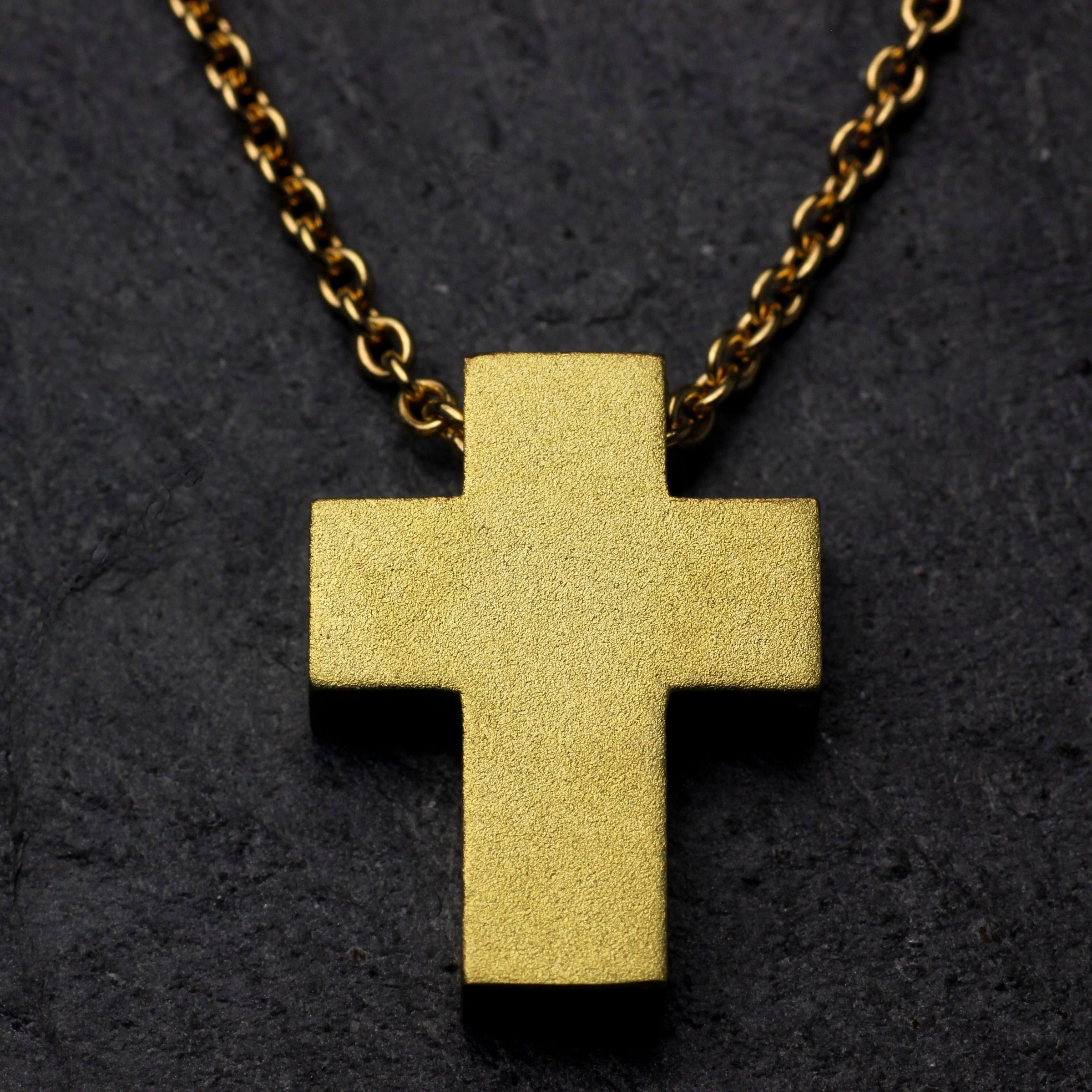 Goldanhänger "Kreuz aus Elbegold" (Naturgold) - Detailansicht 3