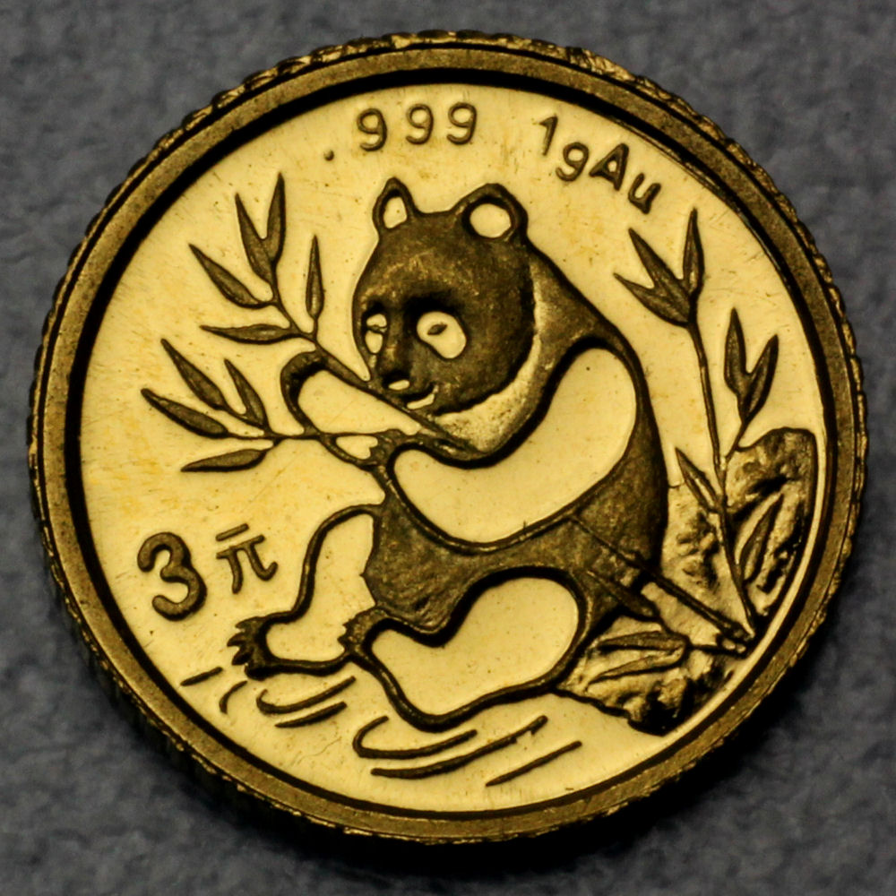 Goldmünze 1g "Panda" 1991 (China) - Hauptansicht