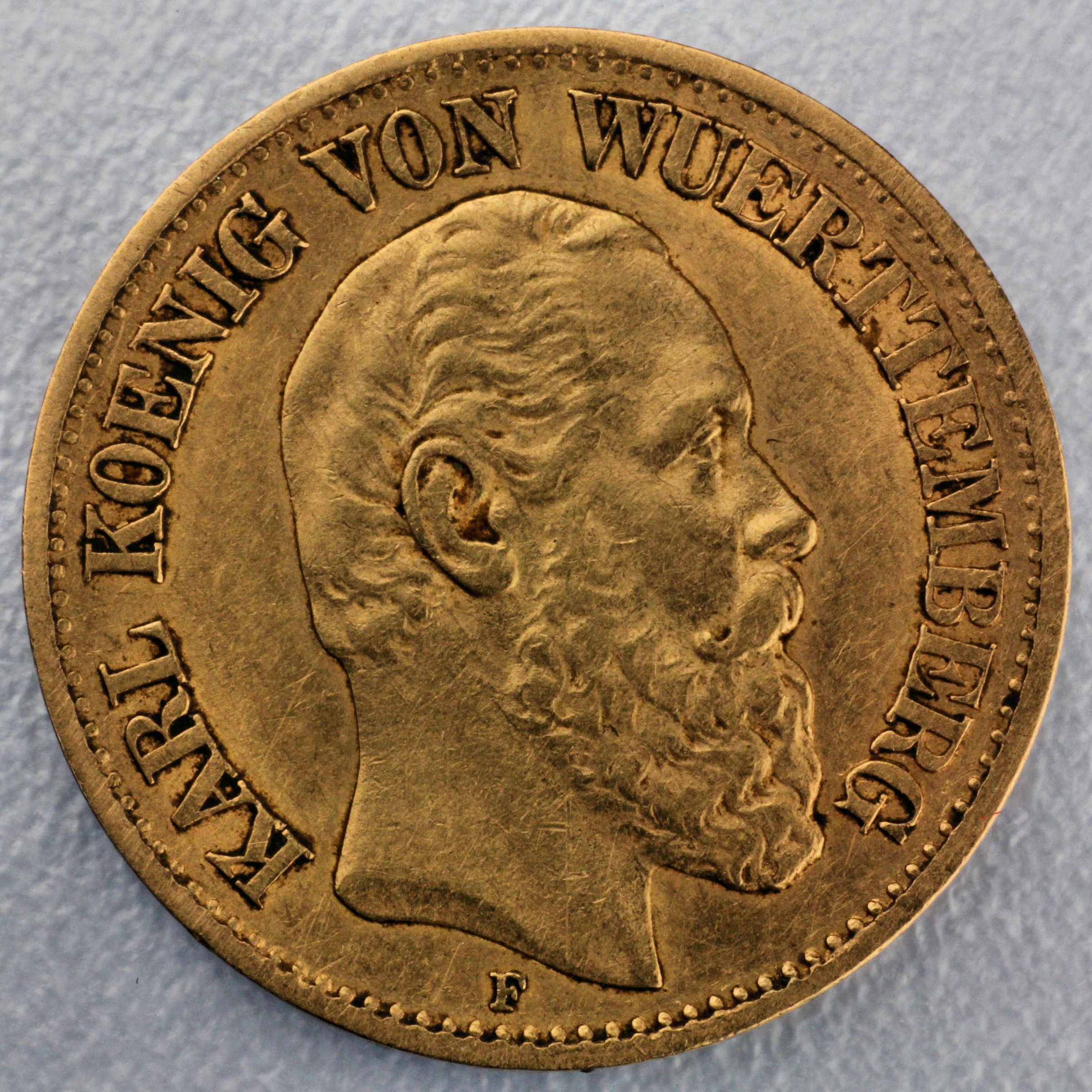 Goldmünze 10 Mark "Karl" (Württemberg) - Hauptansicht