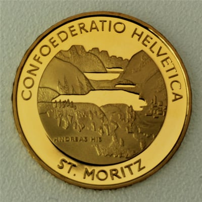 Goldmünze 50 Franken "Ski WM St. Moritz" 2003 (Schweiz) - Miniaturansicht 2