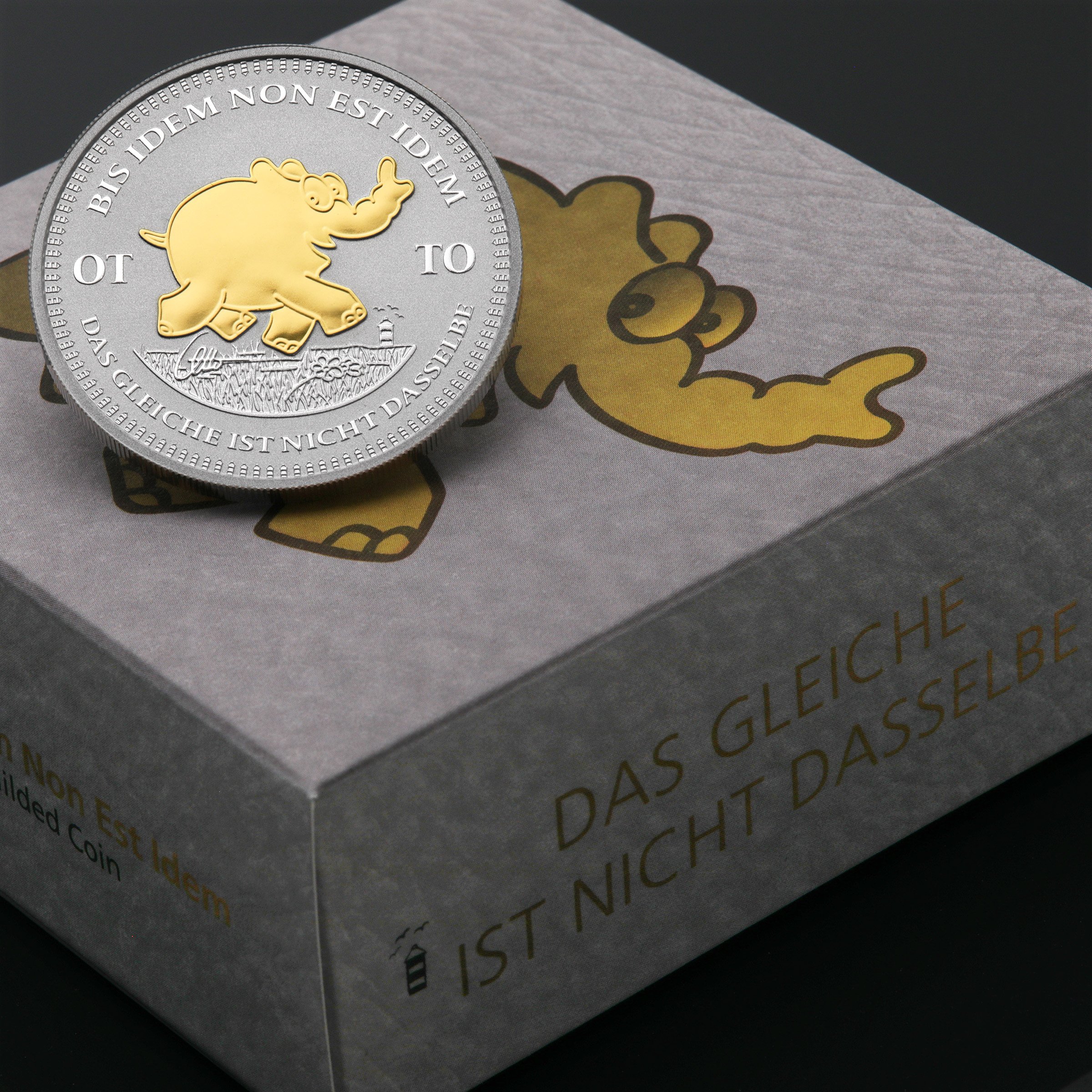 Silbermünze 1oz "Bis Idem Non Est Idem" 2023 (vergoldet) Ottifanten – Ottirand diff. (Tuvalu) - Detailansicht 5
