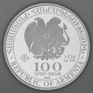 Silbermünze 20 x 1/4oz "Arche Noah" Tube aktueller Jahrgang (Armenien) - Miniaturansicht 3