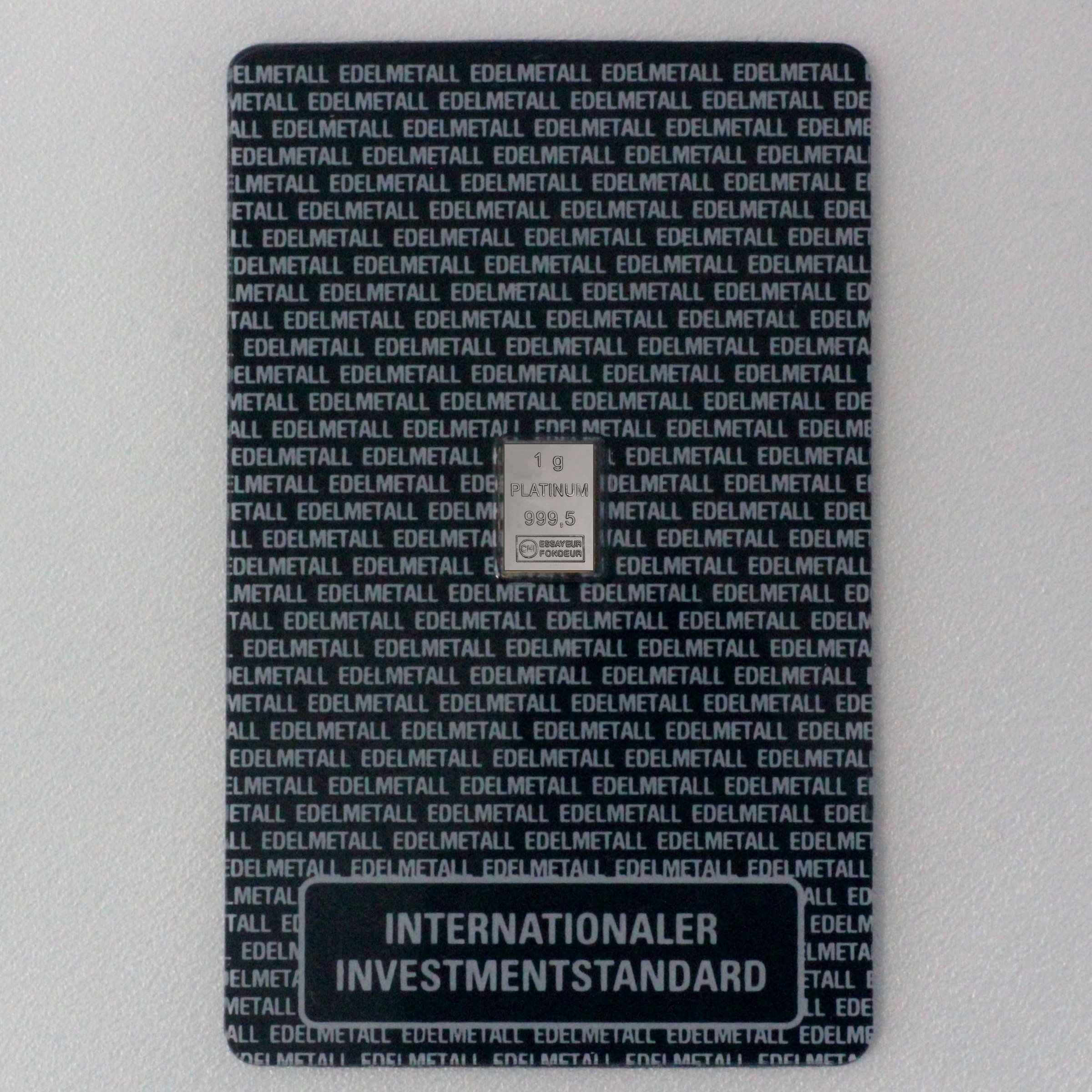 Platinbarren 1g Investmentblister - Hauptansicht