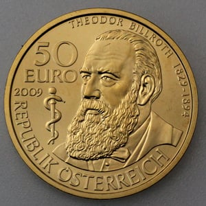Goldmünze 50 Euro "Billroth" 2009 Große Mediziner (Österreich) - Miniaturansicht 2