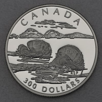 Platinmünze 1oz "Sea Otters" 1994 Wildlife Canada (Kanada) - Miniaturansicht 1