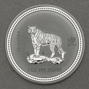 Silbermünze 1oz "Tiger" 2010 Lunar I – Year of the Tiger 19% (Australien) - Hauptansicht