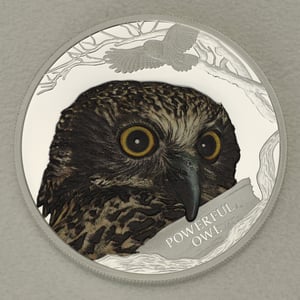 Silbermünze 1oz "Powerful Owl" 2018 Australias Endangered + Extinct (Tuvalu) - Miniaturansicht 1