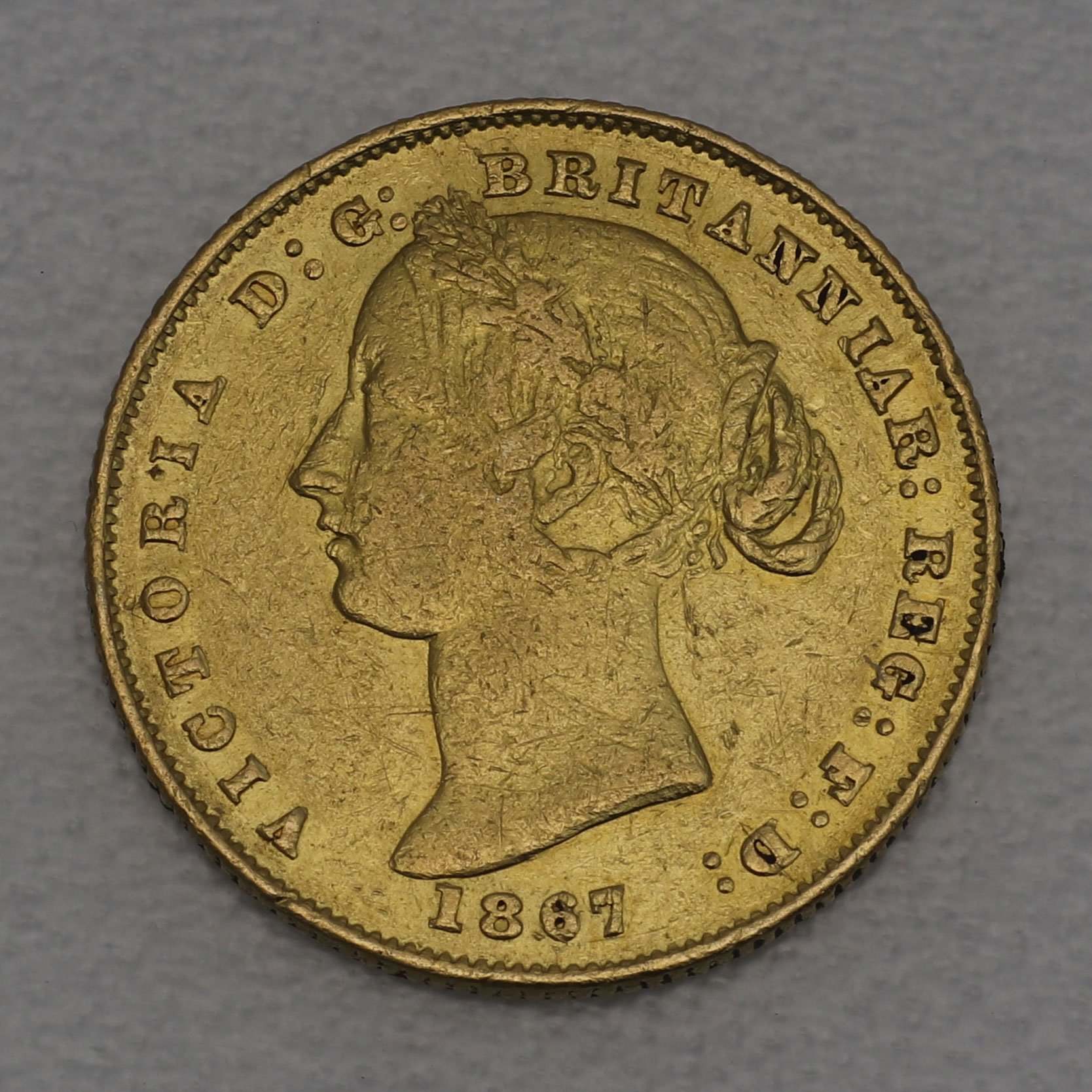 Goldmünze 1 Sovereign "Victoria" 1867 (Australien) - Hauptansicht