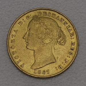 Goldmünze 1 Sovereign "Victoria" 1867 (Australien) - Hauptansicht