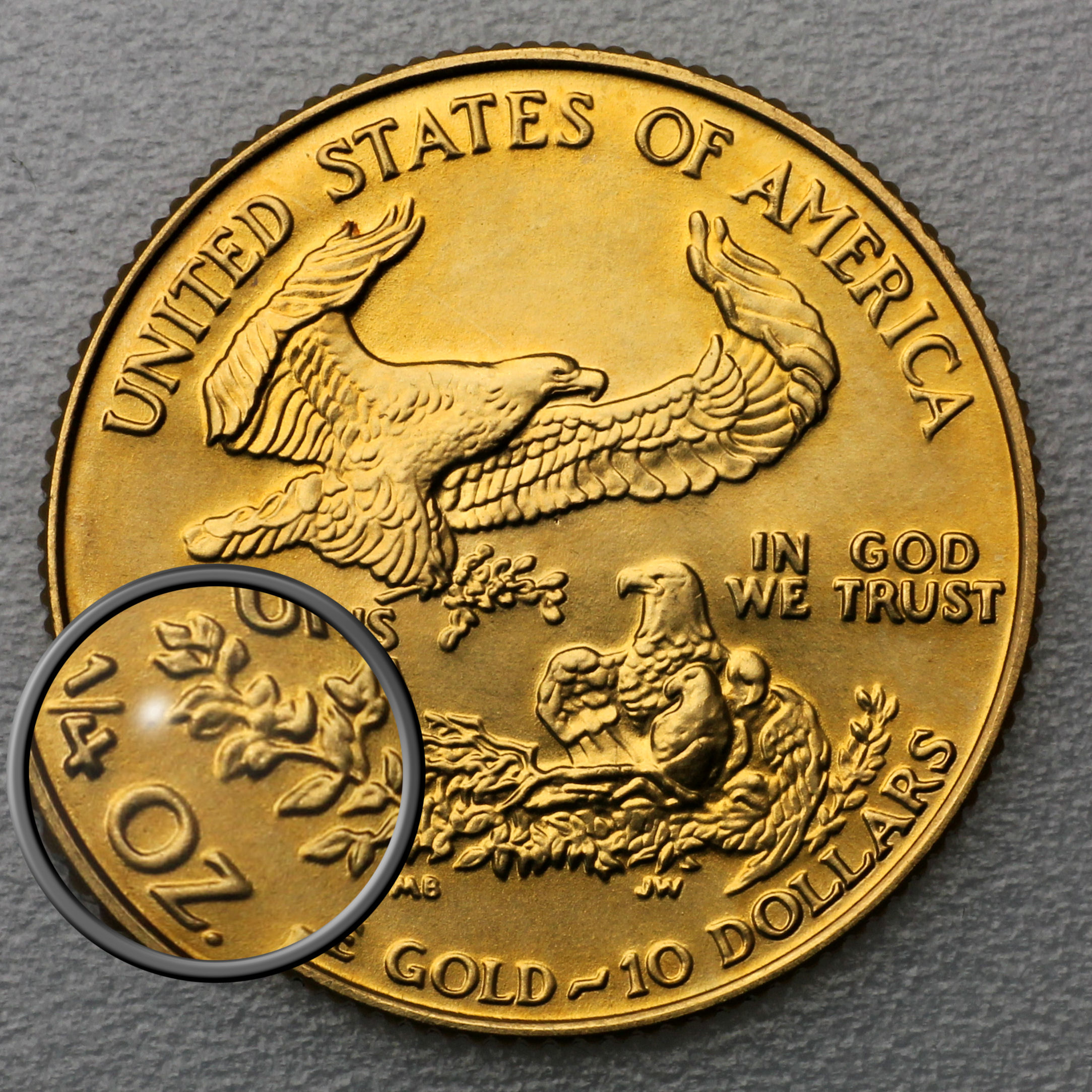 Goldmünze 1/4oz "American Eagle" verschiedene Jahrgänge (USA) - Detailansicht 2