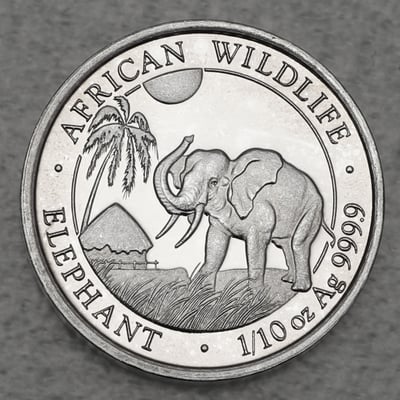 Silbermünze 1/10oz "Elefant" 2017 African Wildlife (Somalia) - Miniaturansicht 1