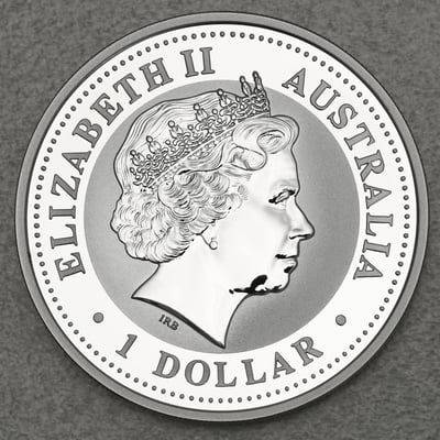 Silbermünze 1oz "Hahn" 2005 (koloriert/vergoldet) Lunar I – Year of the Rooster (Australien) - Miniaturansicht 2