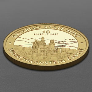 Gold 1/10oz "Schloss Neuschwanstein" 2026 Bayern Thaler (Deutschland) - Miniaturansicht 3