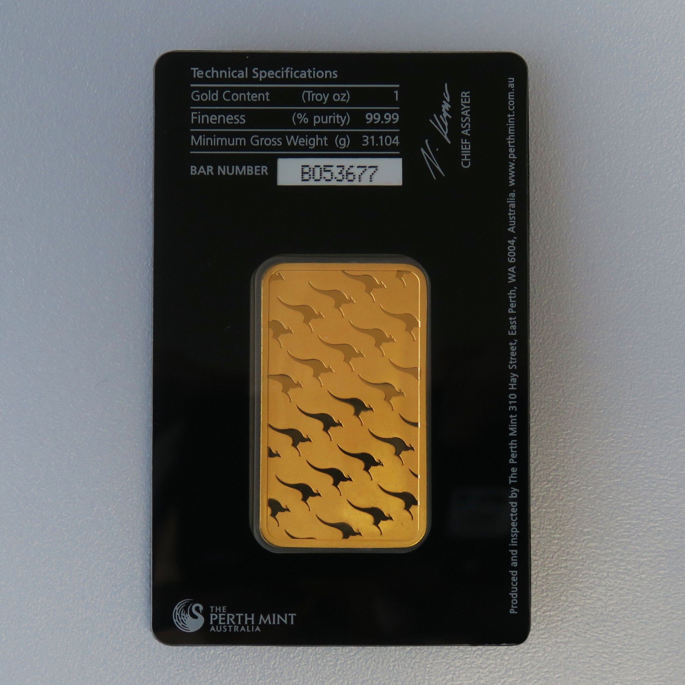 Goldbarren 1oz THE PERTH MINT "Känguru" - Detailansicht 1