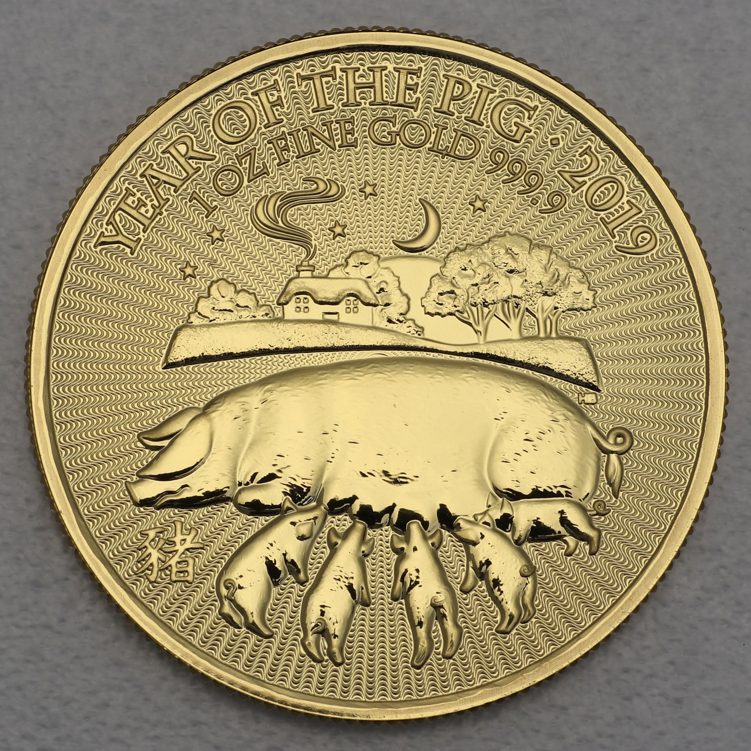 Goldmünze 1oz "Schwein" 2019 Lunar – Year of the Pig (Großbritannien) - Hauptansicht