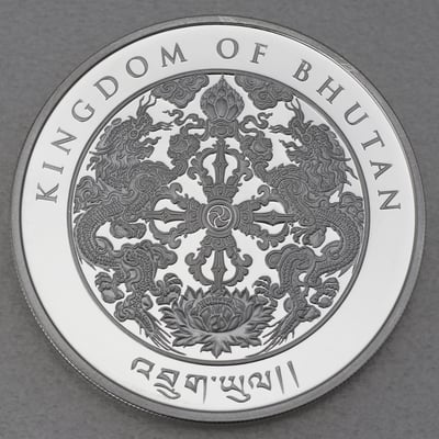 Silbermünze 1oz "Hund" 2018 (vergoldet) Lunar – Year of the Dog (Bhutan) - Miniaturansicht 2