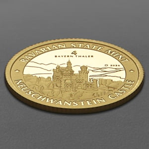 Gold 1/25oz "Schloss Neuschwanstein" 2026 Bayern Thaler (Deutschland) - Miniaturansicht 3
