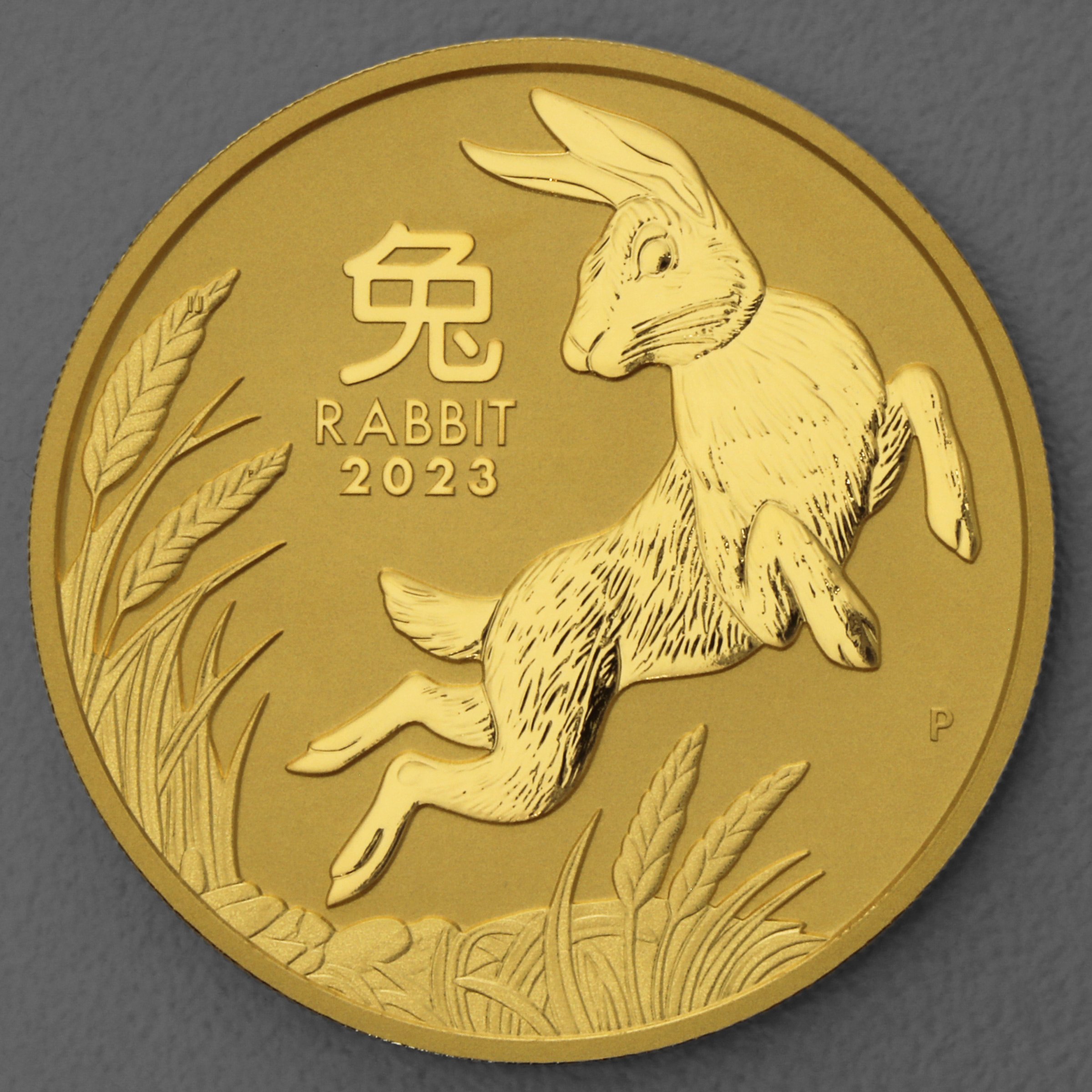 Goldmünze 2oz "Hase" 2023 Lunar III – Year of the Rabbit (Australien) - Hauptansicht