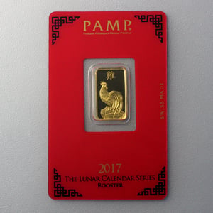 Goldbarren 5g "Hahn 2017" Lunar PAMP - Hauptansicht