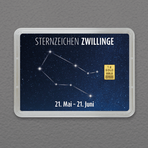 Goldbarren 1g "Sternzeichen: Zwillinge" (Flip) - Hauptansicht