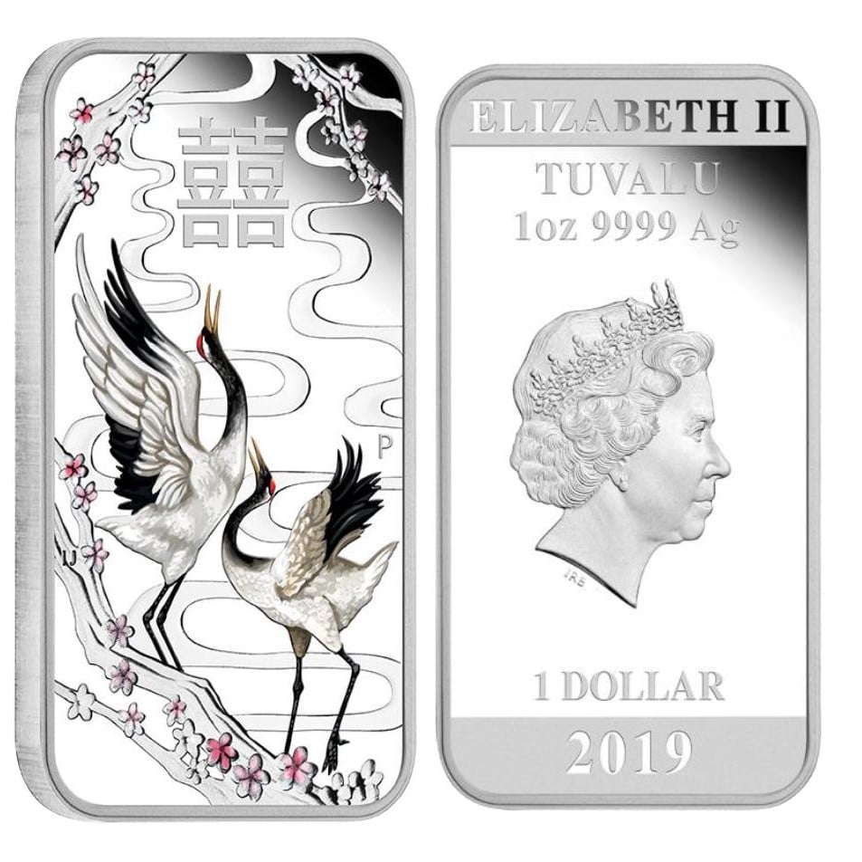 Münzbarren 1oz "Chinese Wedding" 2019 (PP/koloriert) (Tuvalu) - Detailansicht 1