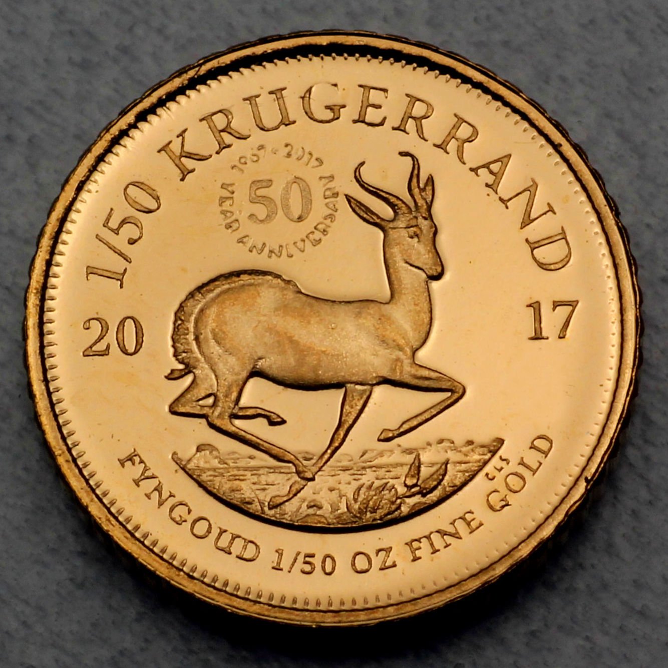 Goldmünze 1/50oz "Krügerrand" 2017 50. Jubiläum (Südafrika) - Hauptansicht