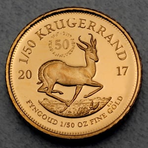 Goldmünze 1/50oz "Krügerrand" 2017 50. Jubiläum (Südafrika) - Hauptansicht