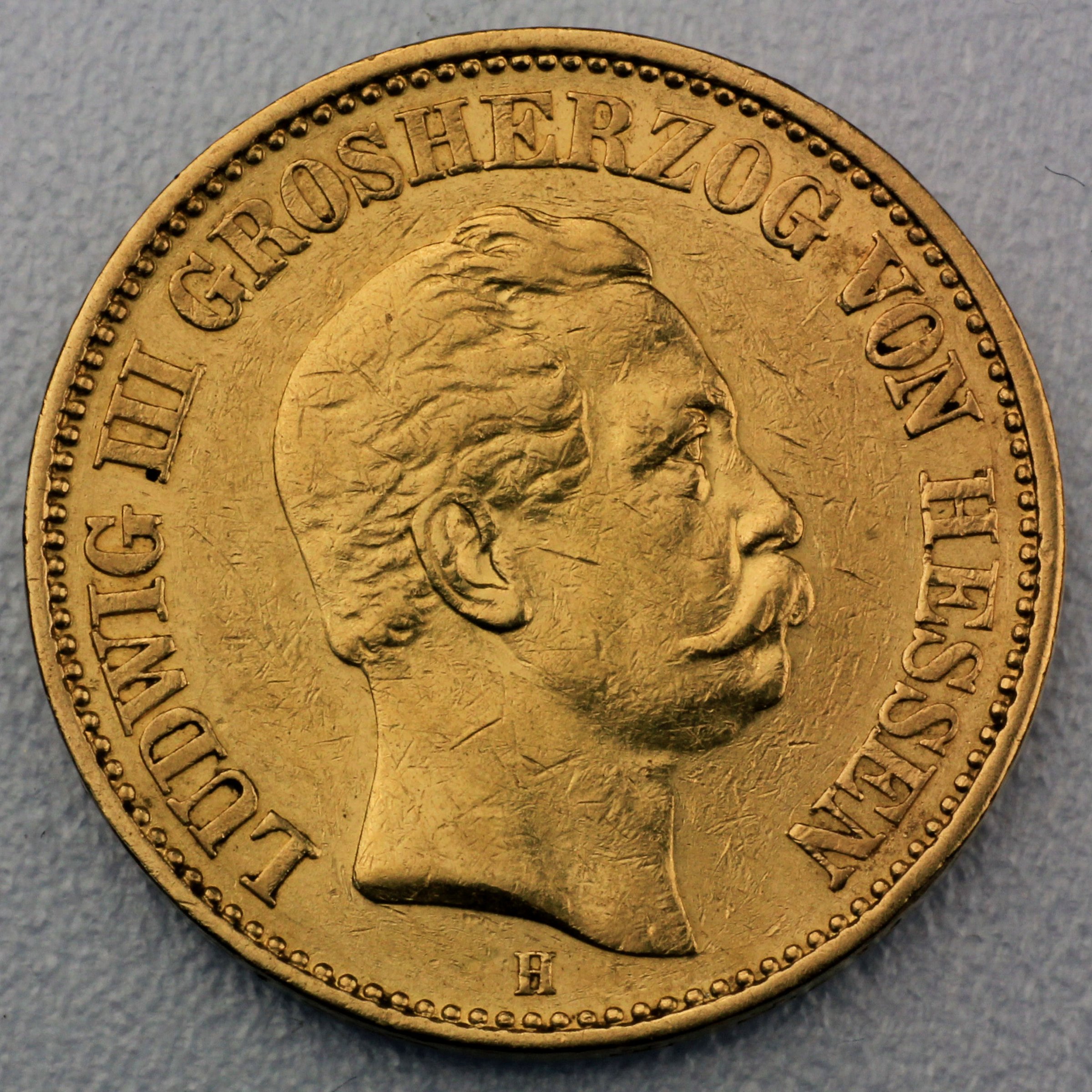 Goldmünze 20 Mark "Ludwig III." 1874-H J.217 (Hessen) - Hauptansicht